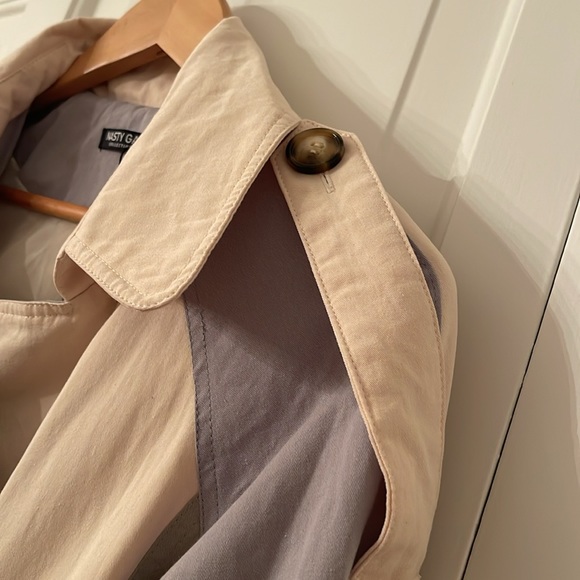 NWT Nasty Gal Colourblock Double Breasted BeltedTrench Coat Size 10 - Picture 9 of 13
